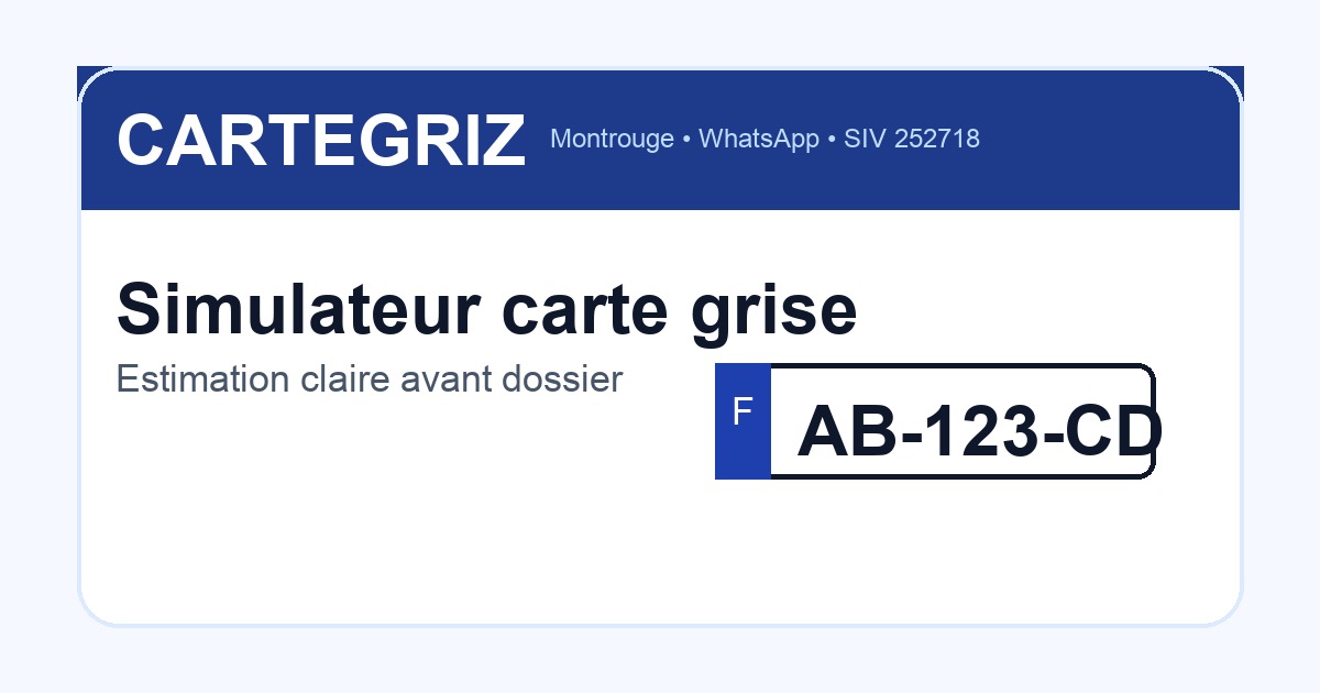 simulateur carte grise gratuit en ligne pour véhicule acheté en France